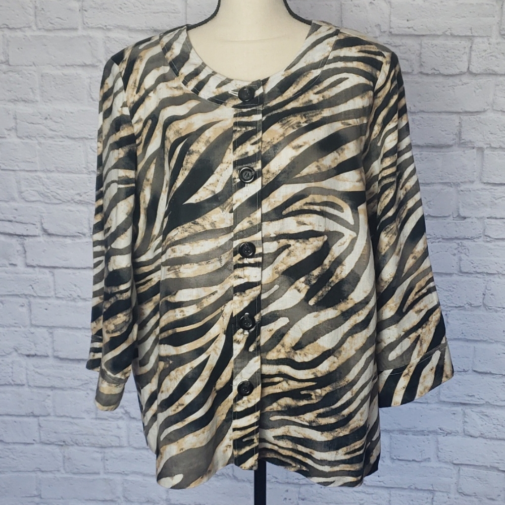 JM Collection Linen Jacket